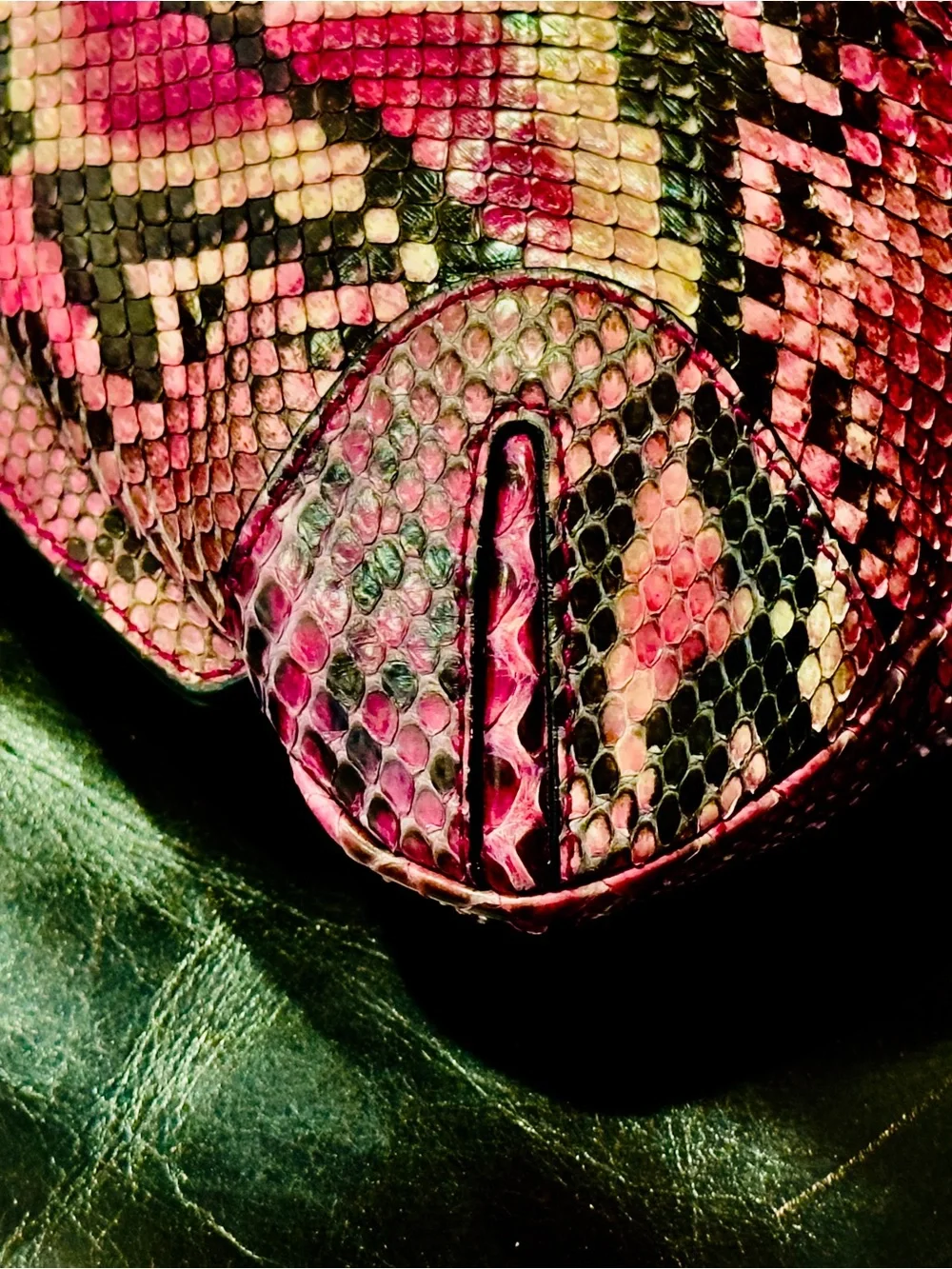 Michael Kors Collection — Large Skorpios Python Satchel Multicolor Pink Genuine